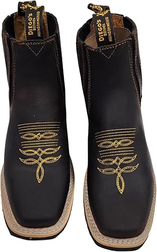 Miniatura 2 de Dona Michi Botas de Tobillo Cortas de Cuero Genuino para Hombre con Punta Cuadrada Hechas a Mano