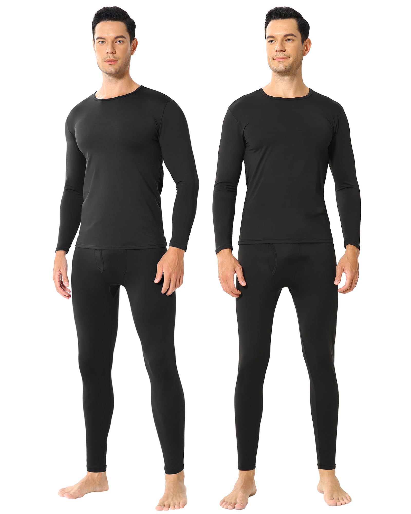 ViCherub Thermounterwäsche für Herren, ultraweich, lange Unterhose, Fleece-gefüttert, warme Unterschicht, Herren, Thermo-Oberteil und Unterteil, 2er-Set