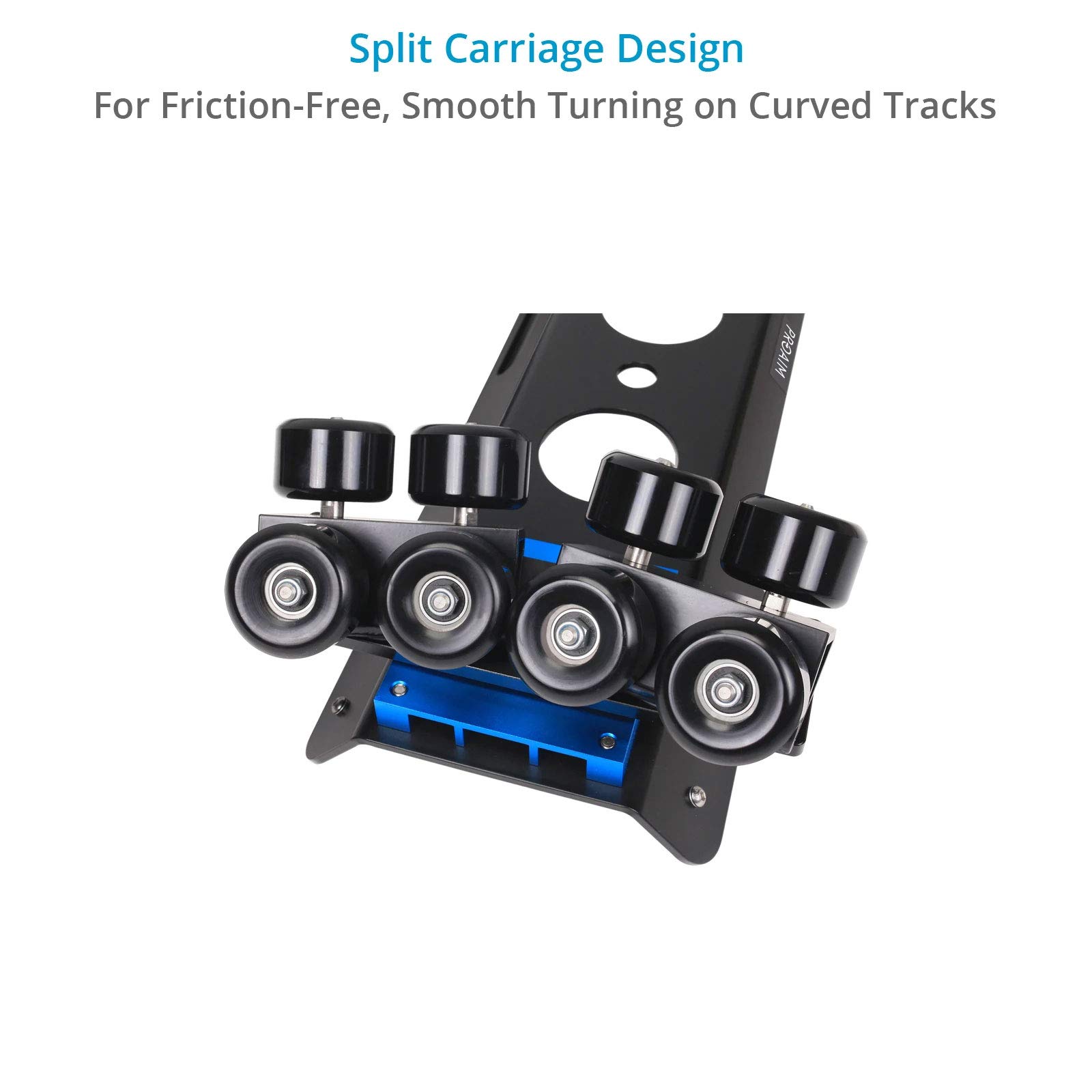 Kit Proaim Skateboard Plus para Sistemas de Dolly en Puerta | Compatible con vías de 22,5–27", soporta hasta 680 kg y funciona en pistas rectas o curvas.