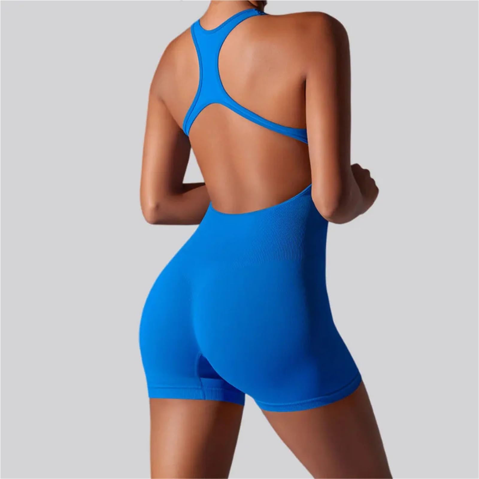 Body de Pilates, mono deportivo sin costuras, entrenamiento for correr, traje Yoga una pieza, pantalones cortos espalda, conjunto mameluco