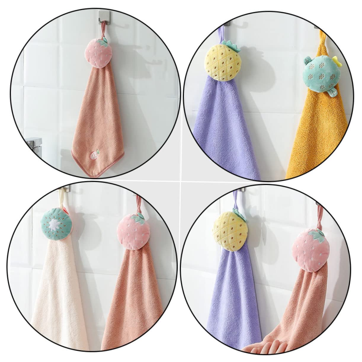 minkissy 6piezas Toallas De Mano De Cartoon Accesorios y Cocina Toallas Absorbentes para Lavables Secado Rápido