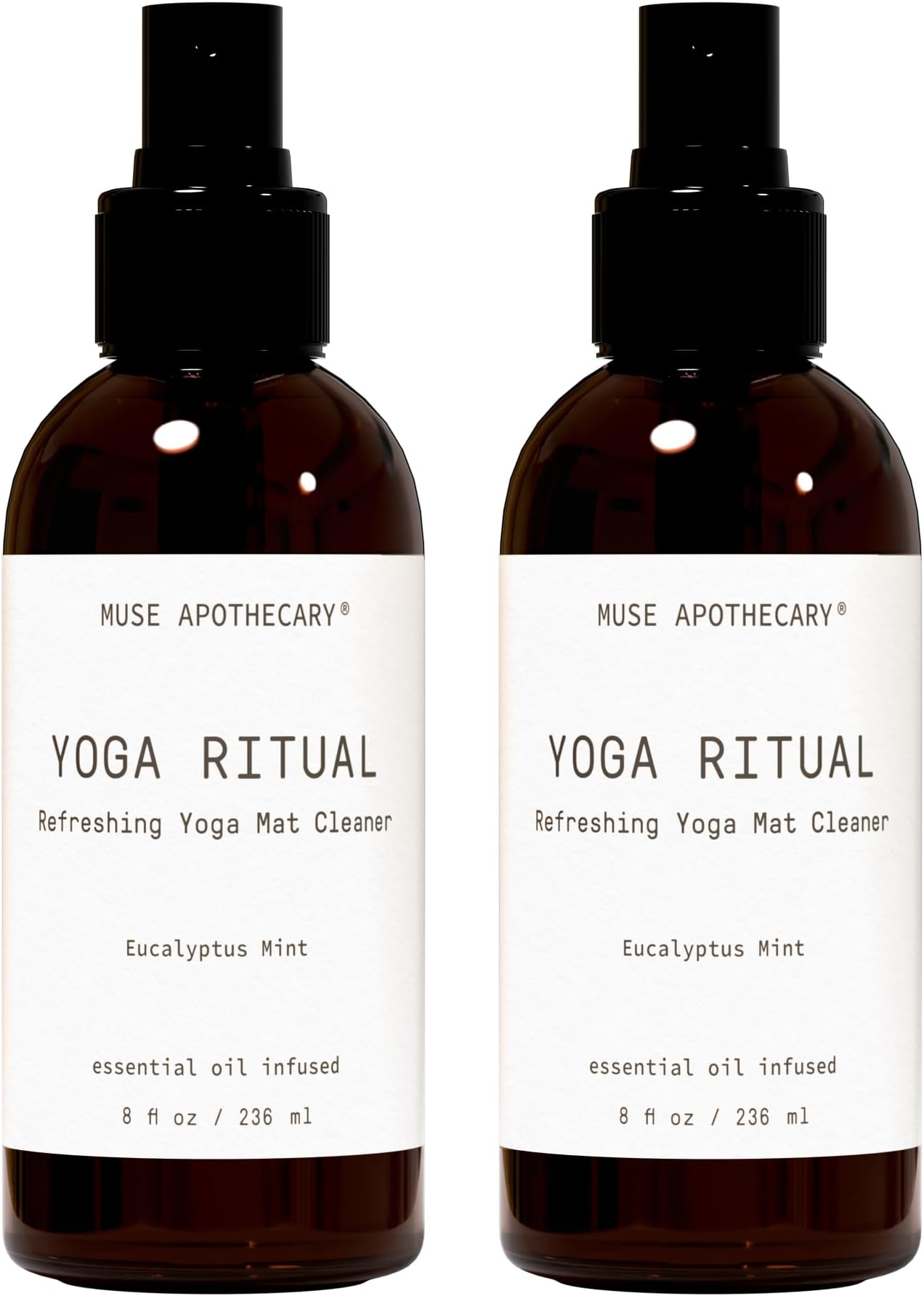 Muse Apothecary Yoga Ritual - Aromatic and Refreshing Yoga Mat Cleaner, 8 oz, Infused with Essential Oils - Eucalyptus Mint, 2 Pack