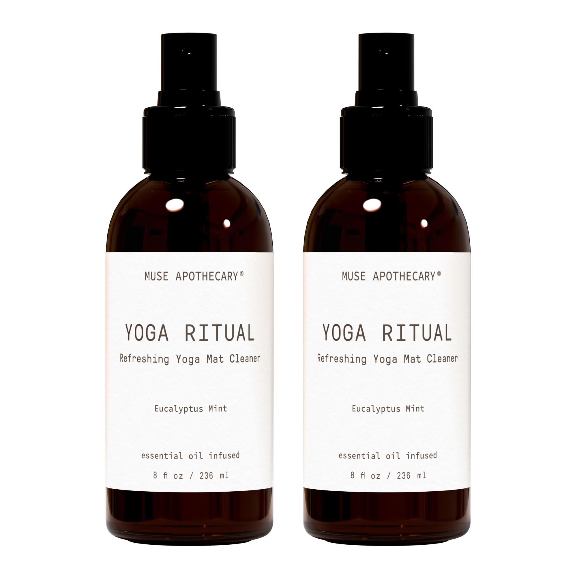 Muse Bath Apothecary Yoga Ritual - Aromatic and Refreshing Yoga Mat Cleaner, 8 oz, Infused with Natural Essential Oils - Eucalyptus Mint, 2 Pack