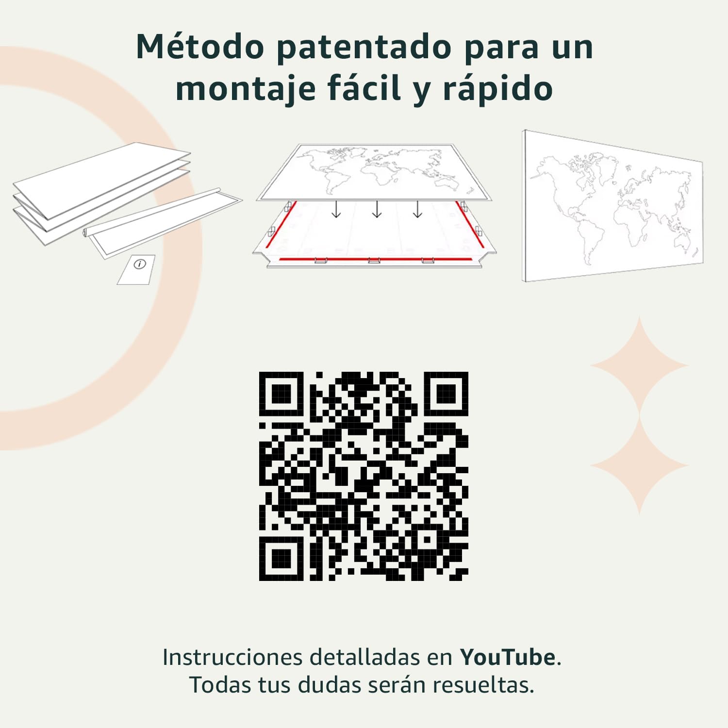 murando Cuadro Mega XXXL Mapa del mundo 160x80 cm Cuadro en Lienzo en Tamano XXL Grande Gigante Imagen Para Montar por uno Mismo Decoración De Pared DIY marrón mapa k-A-0207-ak-h