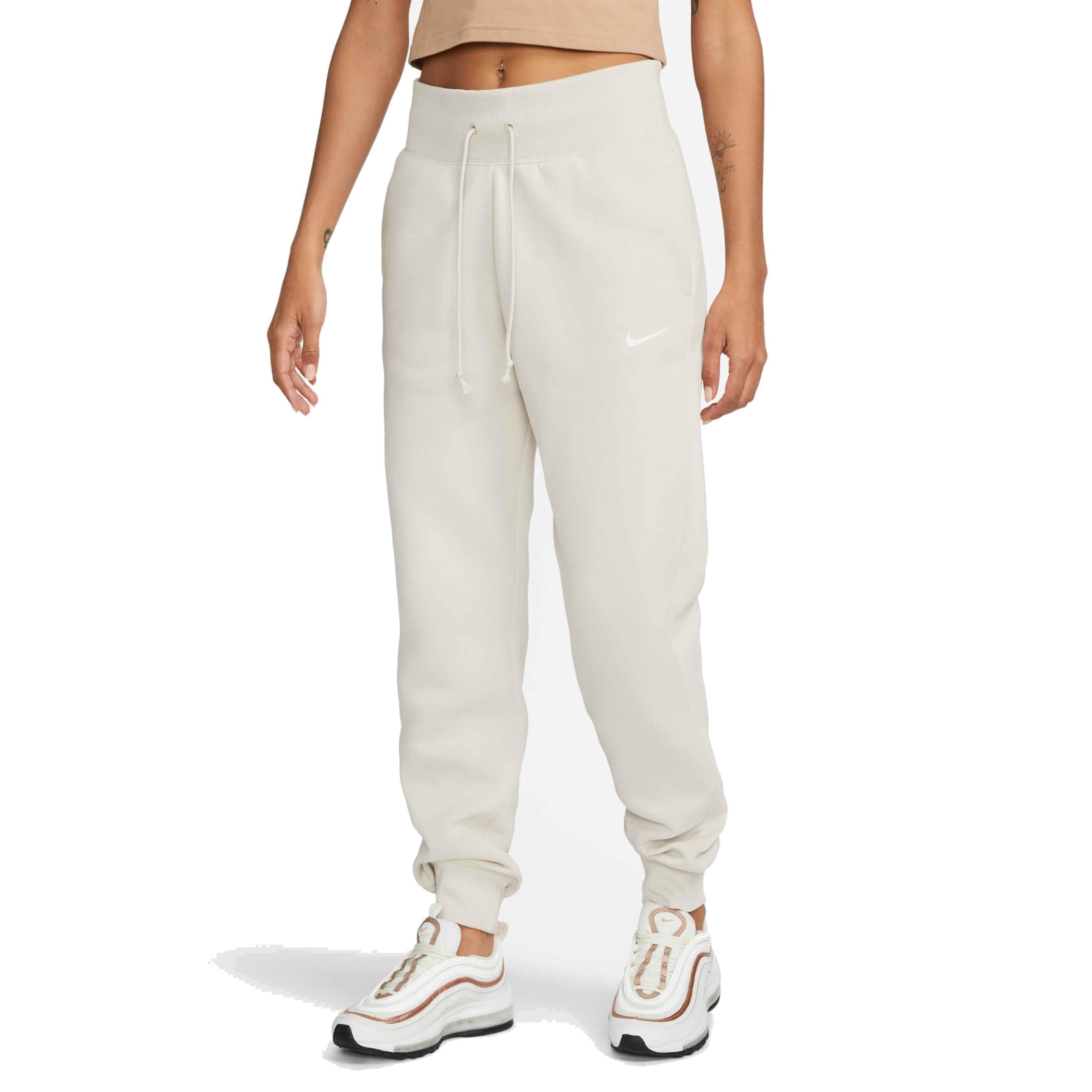 NIKE DQ5688-104 W NSW PHNX FLC HR Pant STD Pants Women's LT Orewood BRN/SAIL Size M