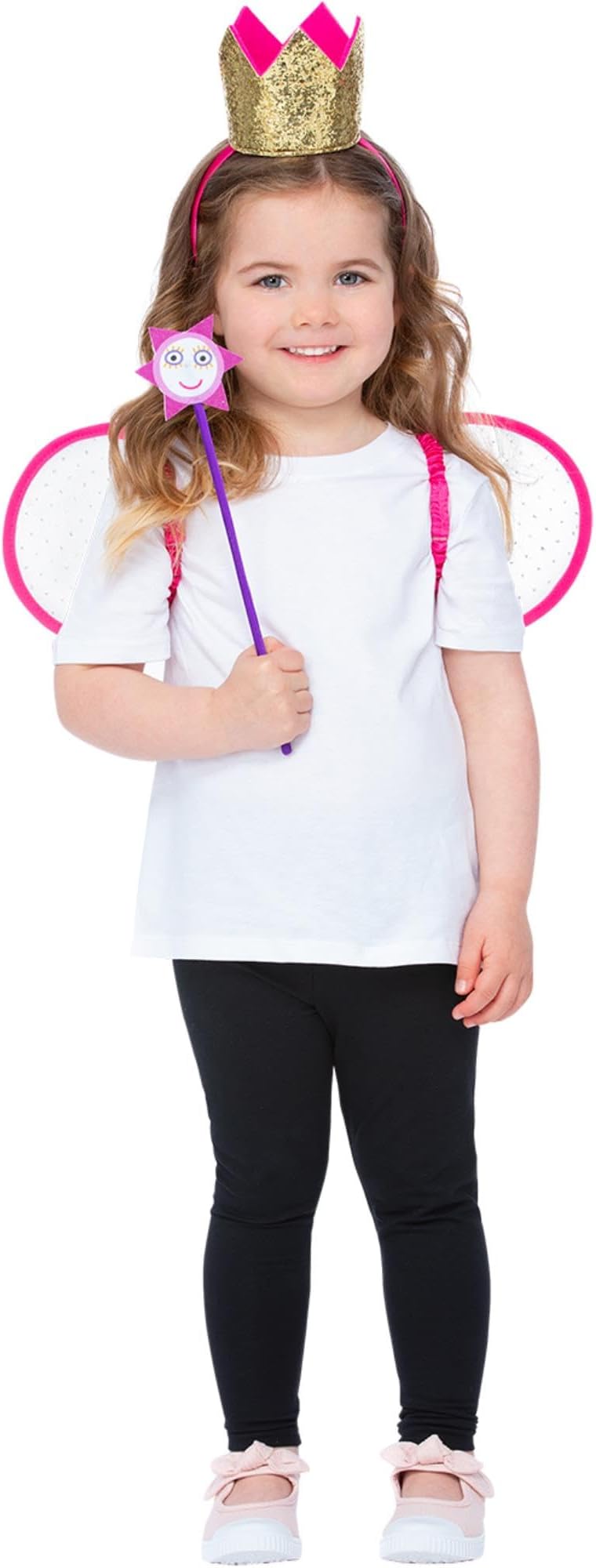 Smiffys Ben and Holly's Little Kingdom Holly Instant Kit for Kids Crown on Headband Wings and Wand Official Ben & Holly Licensed All-In-One Pack Ideal for Fancy Dress