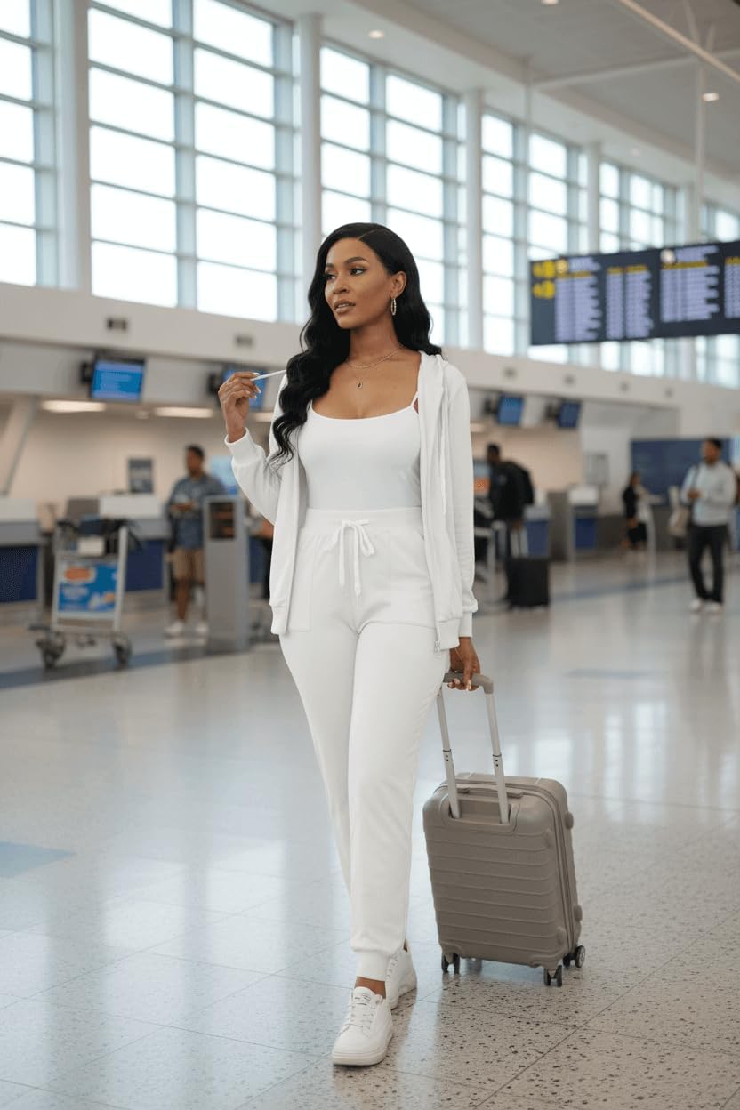 CLOCOR Track Suits for Women Set - Casual 2 Piece Outfits Sweatsuit Pocket Hoodies Long Sleeve with Patchwork Pants Set - Image 2