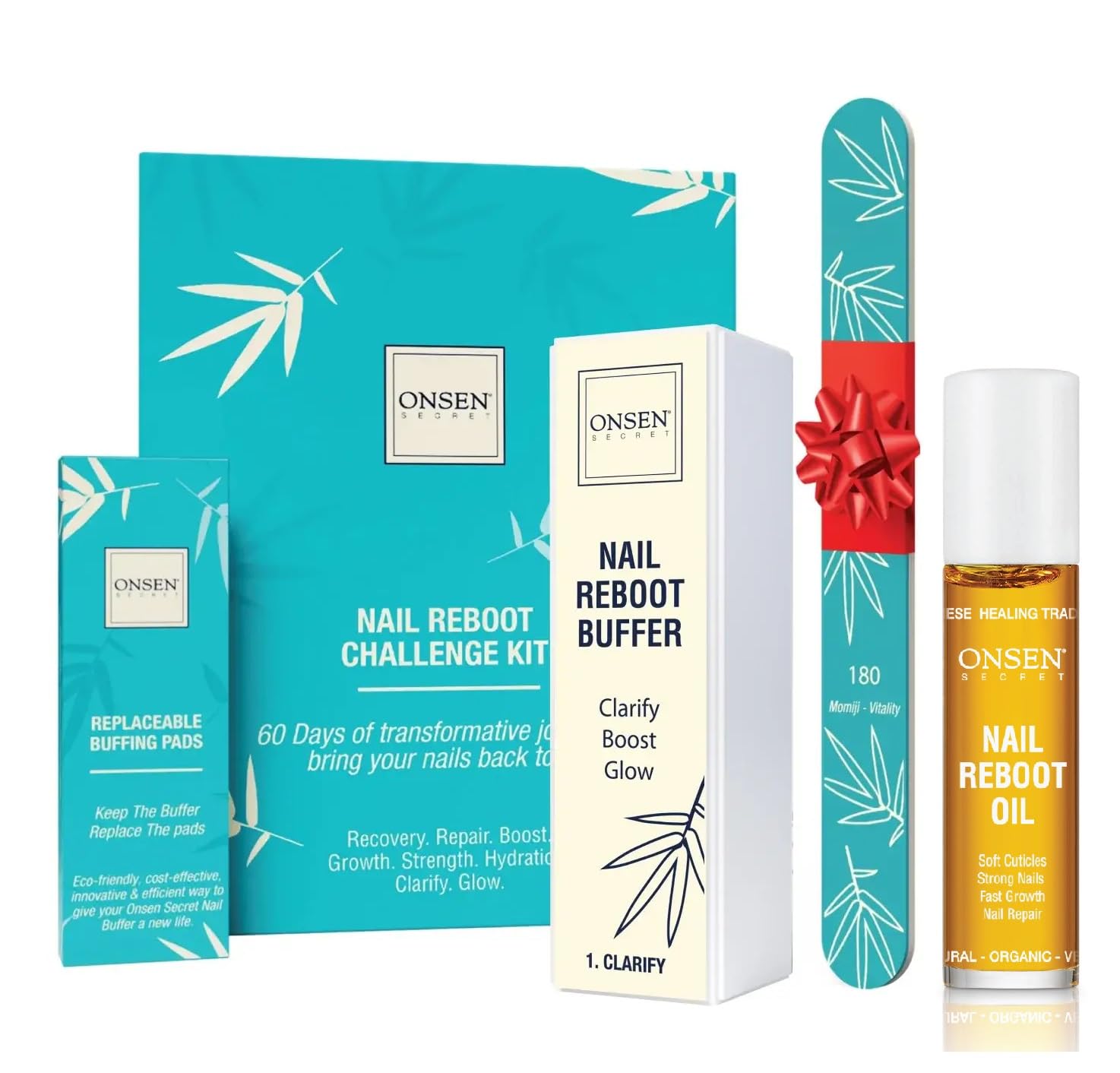 Onsen Japanese Nail Buffer and Shine Kit Professional Nail File, 3