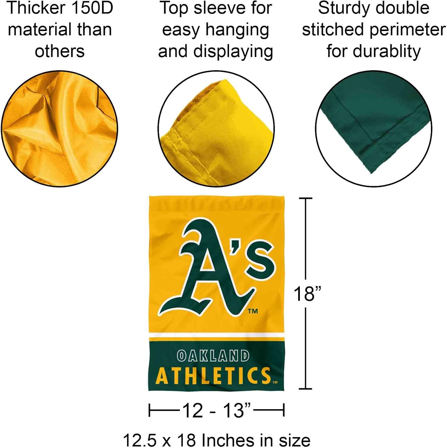 Oakland Athletics Double Sided Garden Flag - Image 2