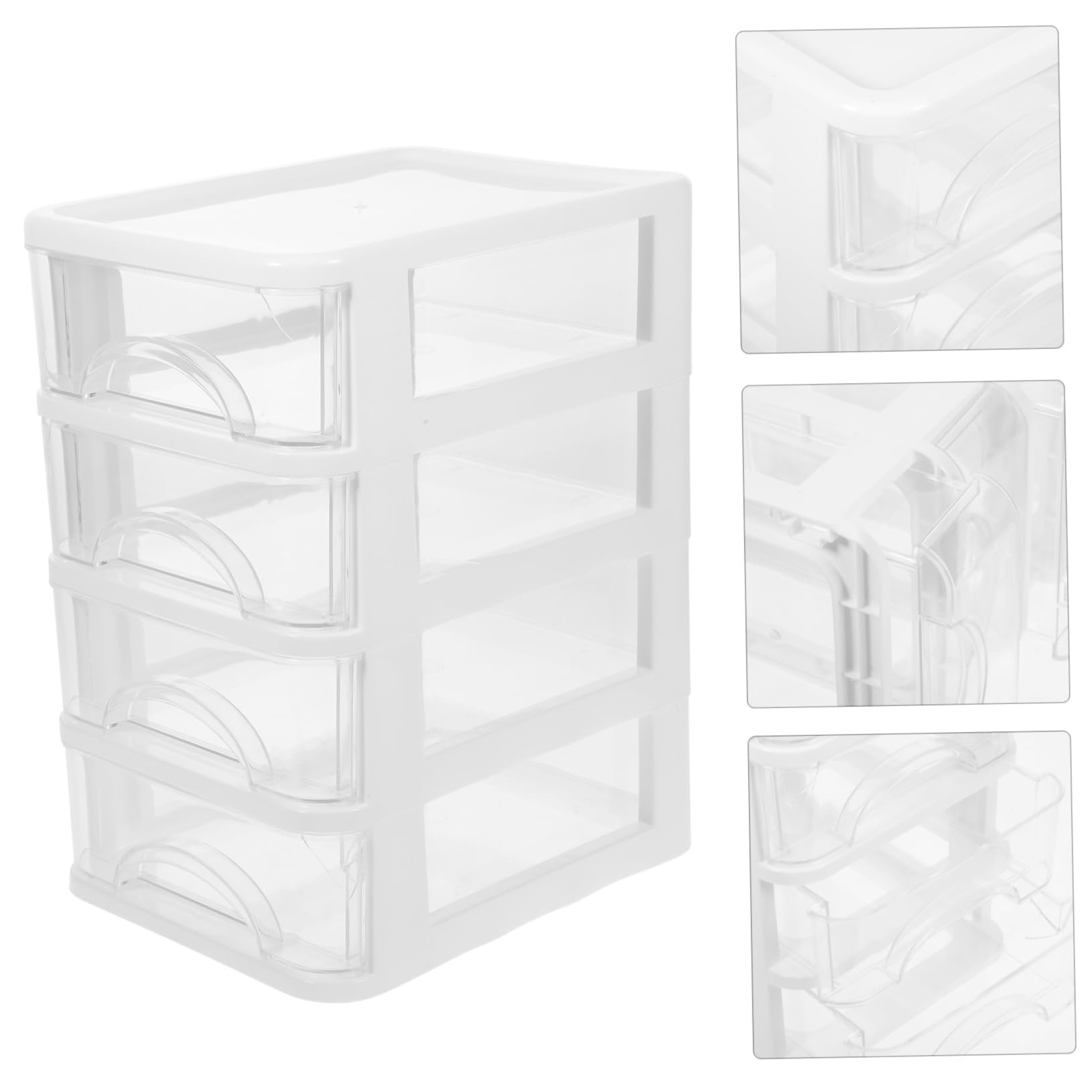 LABRIMP Organizer da Scrivania in Plastica Bianca Strati, Scatola Portaoggetti Pratica e Semplice per Decorazione Casa e Ufficio
