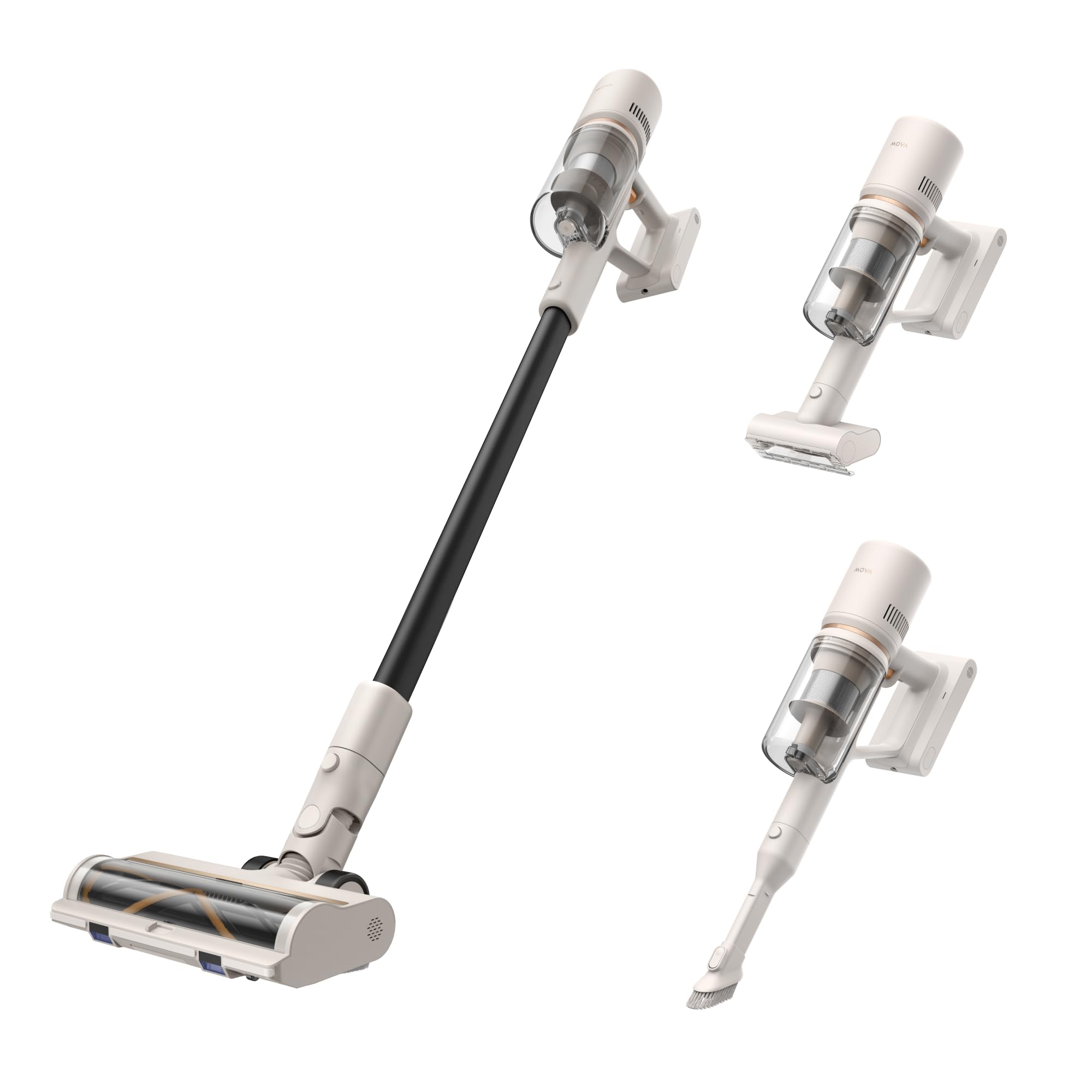 MOVA S1 Detect Cordless Vacuum Cleaner, 3-in-1 Stick Vacuum, 310W Suction, Lightweight, Anti-Tangle Brush with Lights, Up to 40Min Runtime, Deep Clean Pet Hair, Hard Floor, Carpet