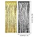 Sumind 8 Pack Foil Curtains Fringe Curtains Tinsel Backdrop Metallic Curtains for Birthday Wedding Party Photo Booth Decorations (Gold and Black)