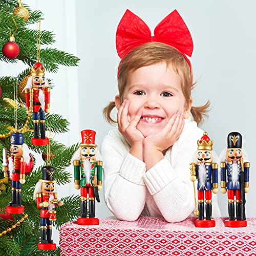 Aoriher 24 Pcs Christmas Nutcracker Ornament Small Wooden Soldier Hanging Decorations Nutcracker Figure Ornament for Christmas Figure Decoration - Thumbnail 5