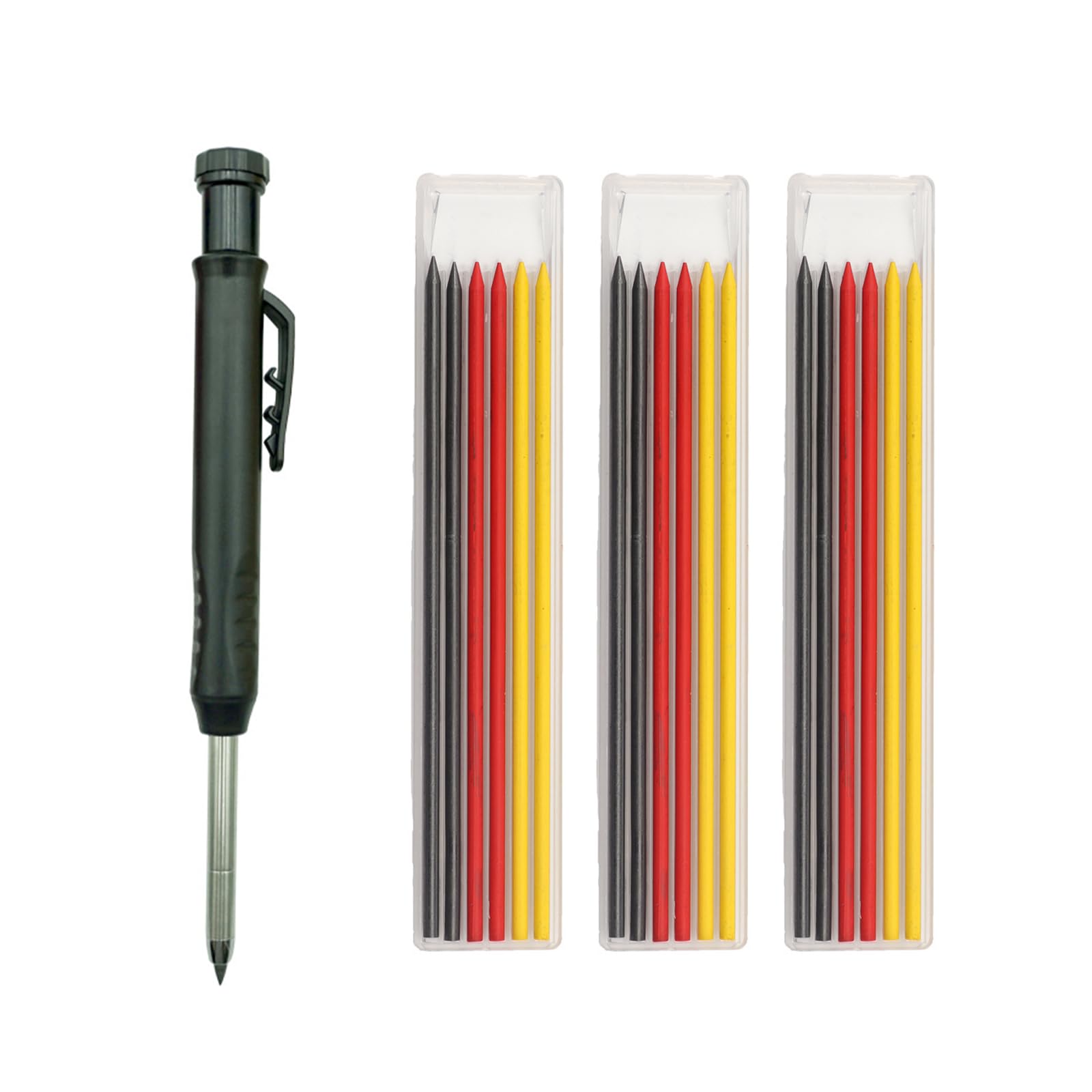 Amazon.co.jp: カーペンターペンシル ピカ鉛筆 4個のソリッド  