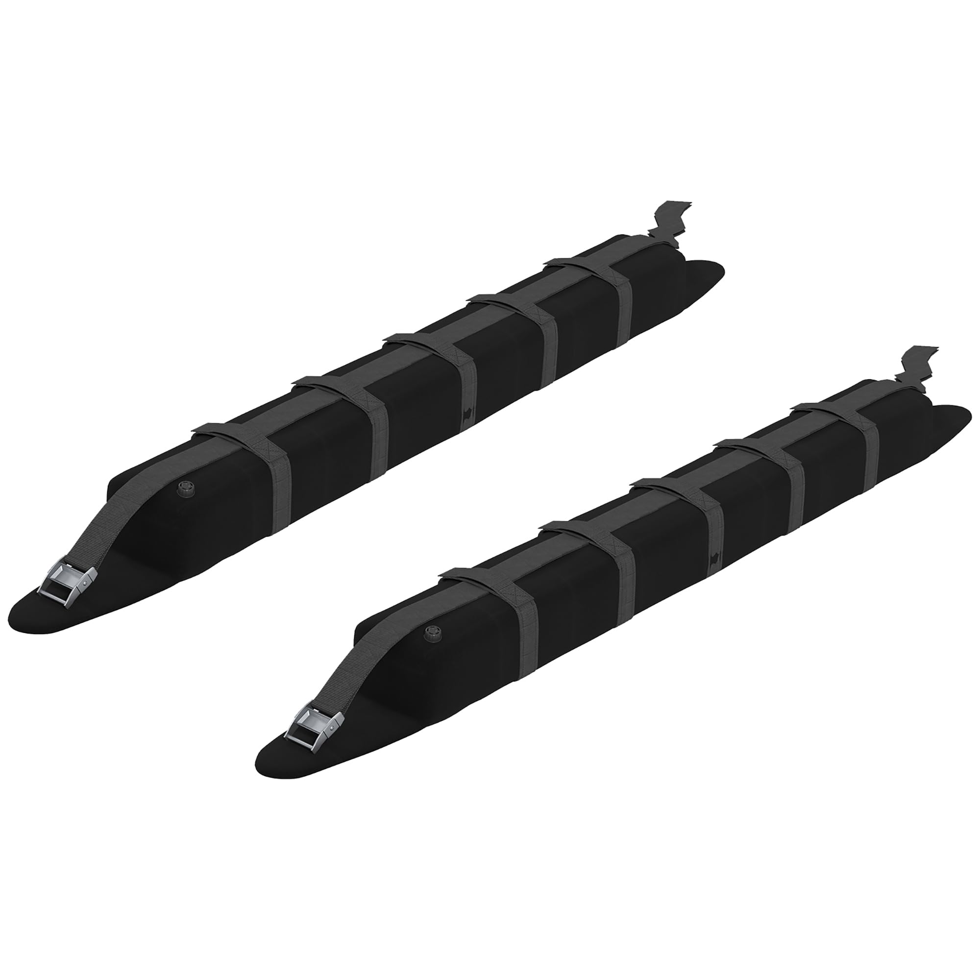 HOMCOM Barras de Transversales de Techo de Coche Baca para Coche Universal de 2 Piezas con Correas de Sujeción Cerradura Antirrobo y Llave Carga 75 kg 85x10x8 cm Negro
