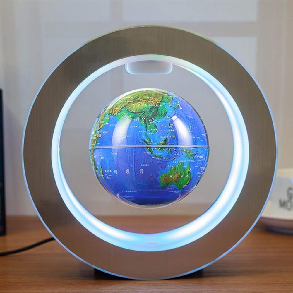 LHQ-HQ explore the world Floating Globe Large OShaped Magnetic Suspension Globe Ornaments Luminous Gravity Desk Decoration Creative Gift World Globe