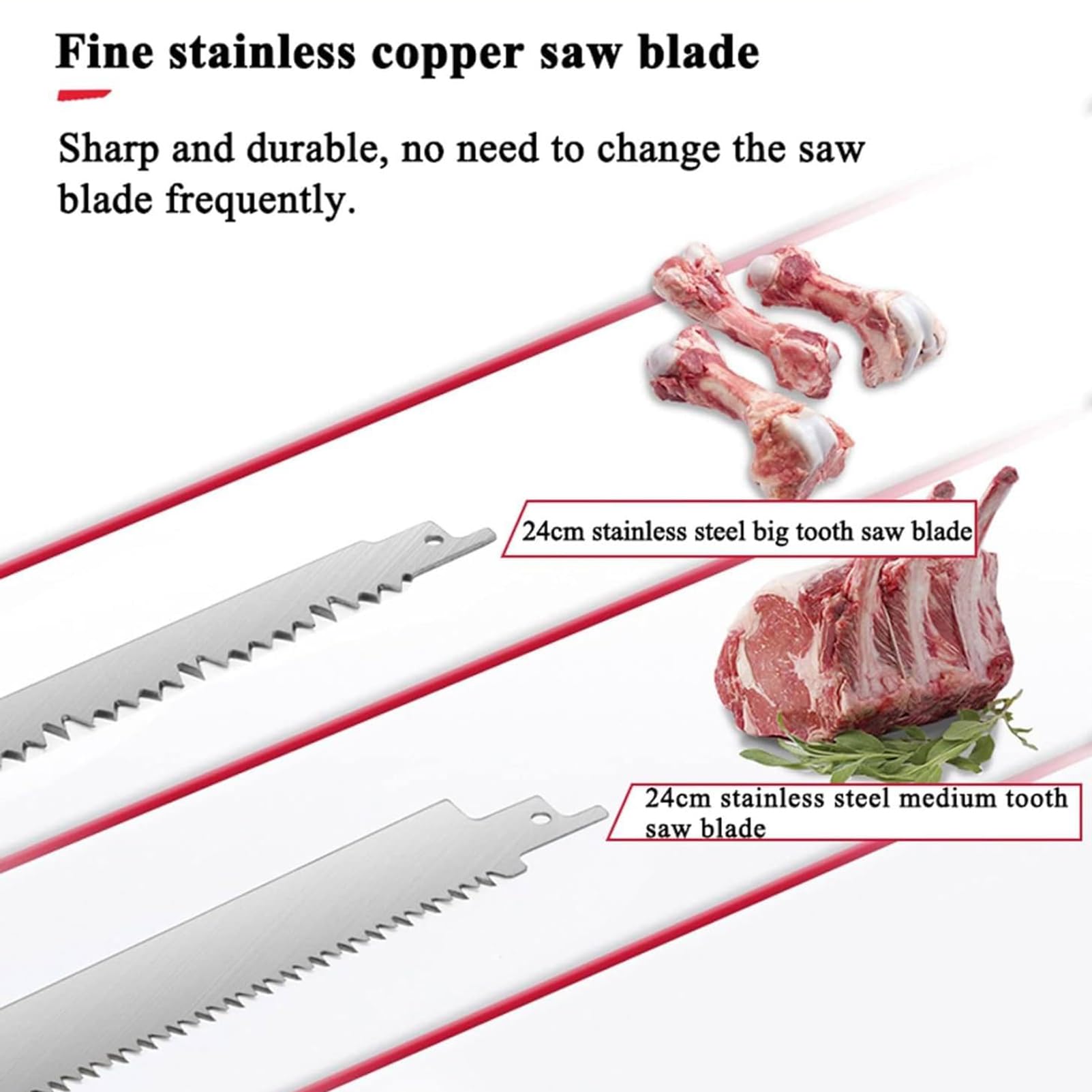 Scie à os portative, scie de boucher électrique pour maison commerciale, alimentée par batterie, machine de scie à os multifonctionnelle pour viande de porc congelée, côtes de poisson 2-Battery