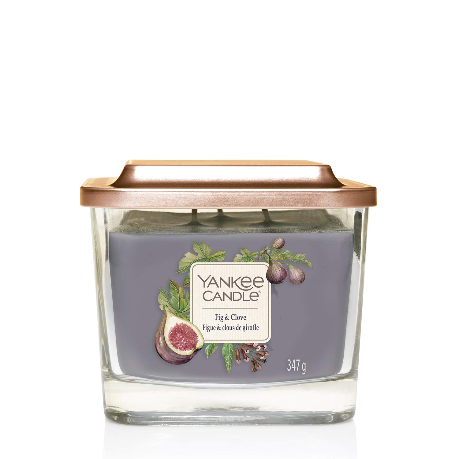 Candela Yankee Candle Elevation – Fico E Chiodi Di Garofano, 3 Stoppini, Coperchio Piedistallo, 347g