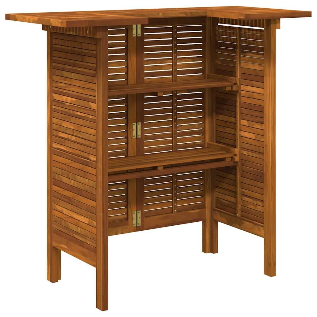 vidaXL Acacia Mesa Alta Bar Estantes Madera Mueble Bebidas Barra Jardín Casa