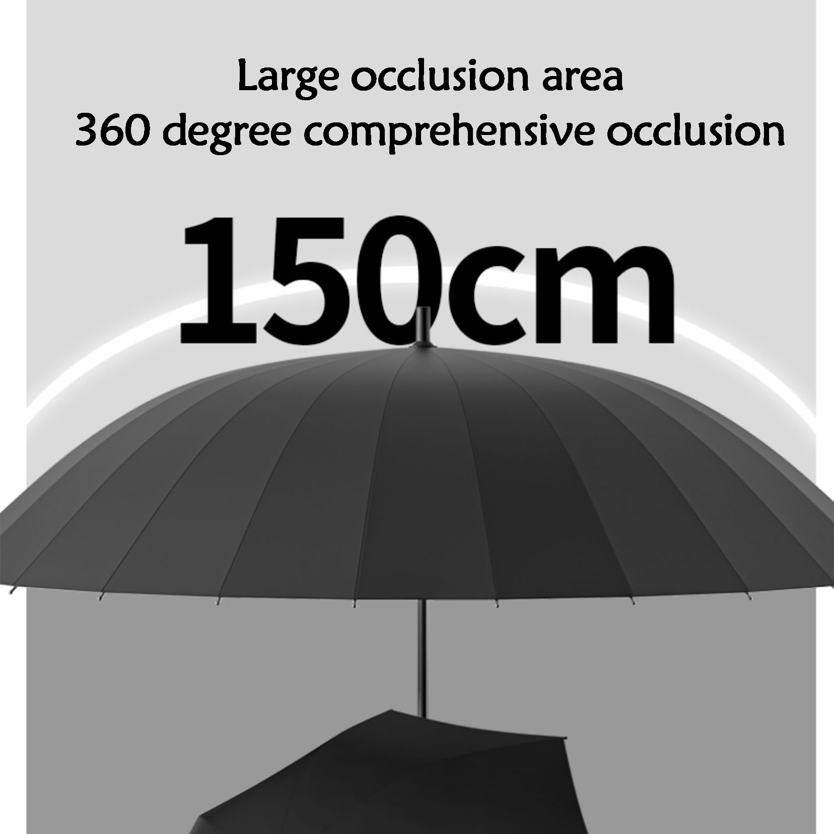 Ombrello grande da 130 cm, antivento, a doppio strato, apertura automatica, 24 costine, con manico curvo classico a J, ombrelli oversize per uomini e donne