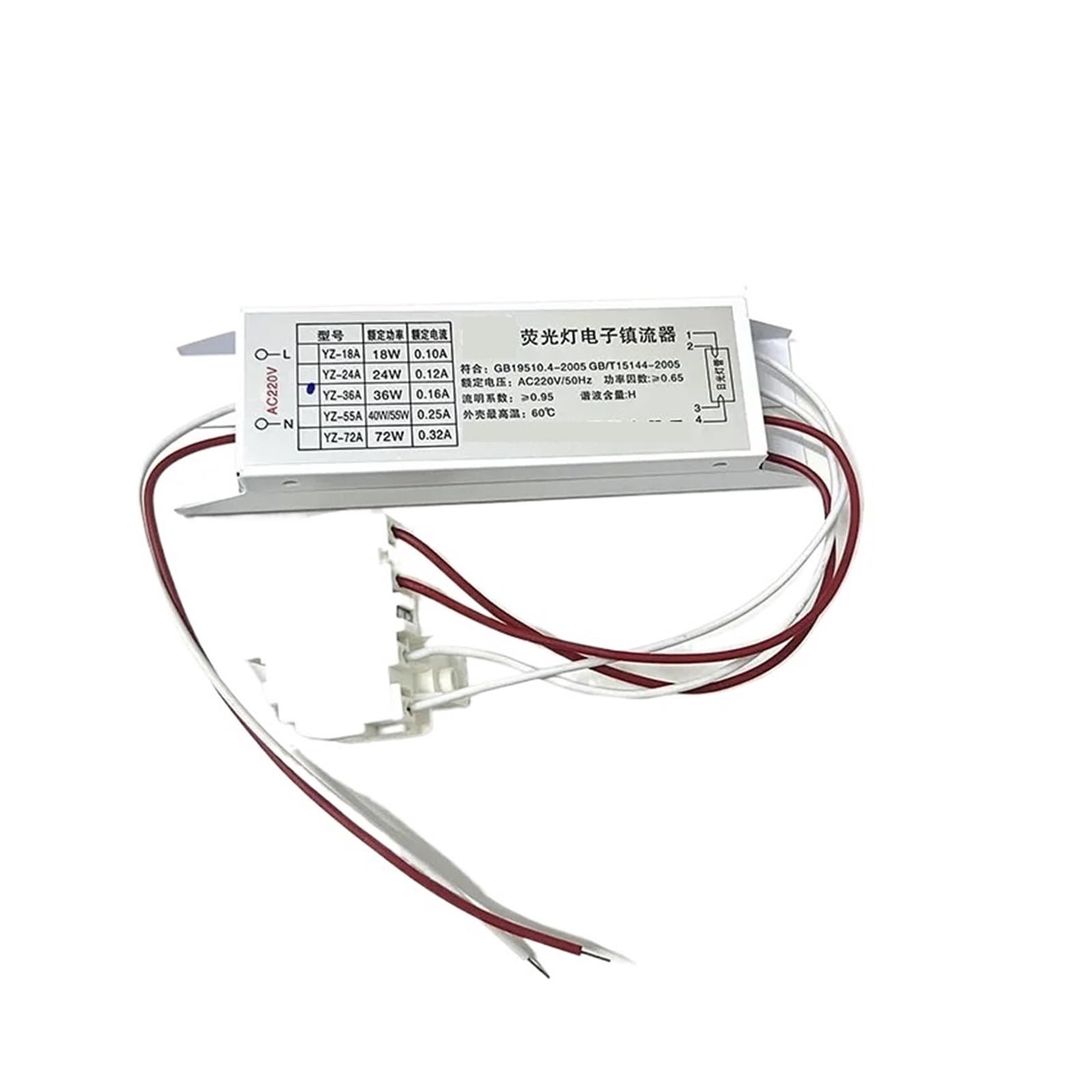 Statecznik elektroniczny w kształcie litery H 24 W z 18 W, 36 W, 40 W, 55 W, przełączanie świetlówek, lampy sufitowe (30 sztuk, 55 W (40 W))