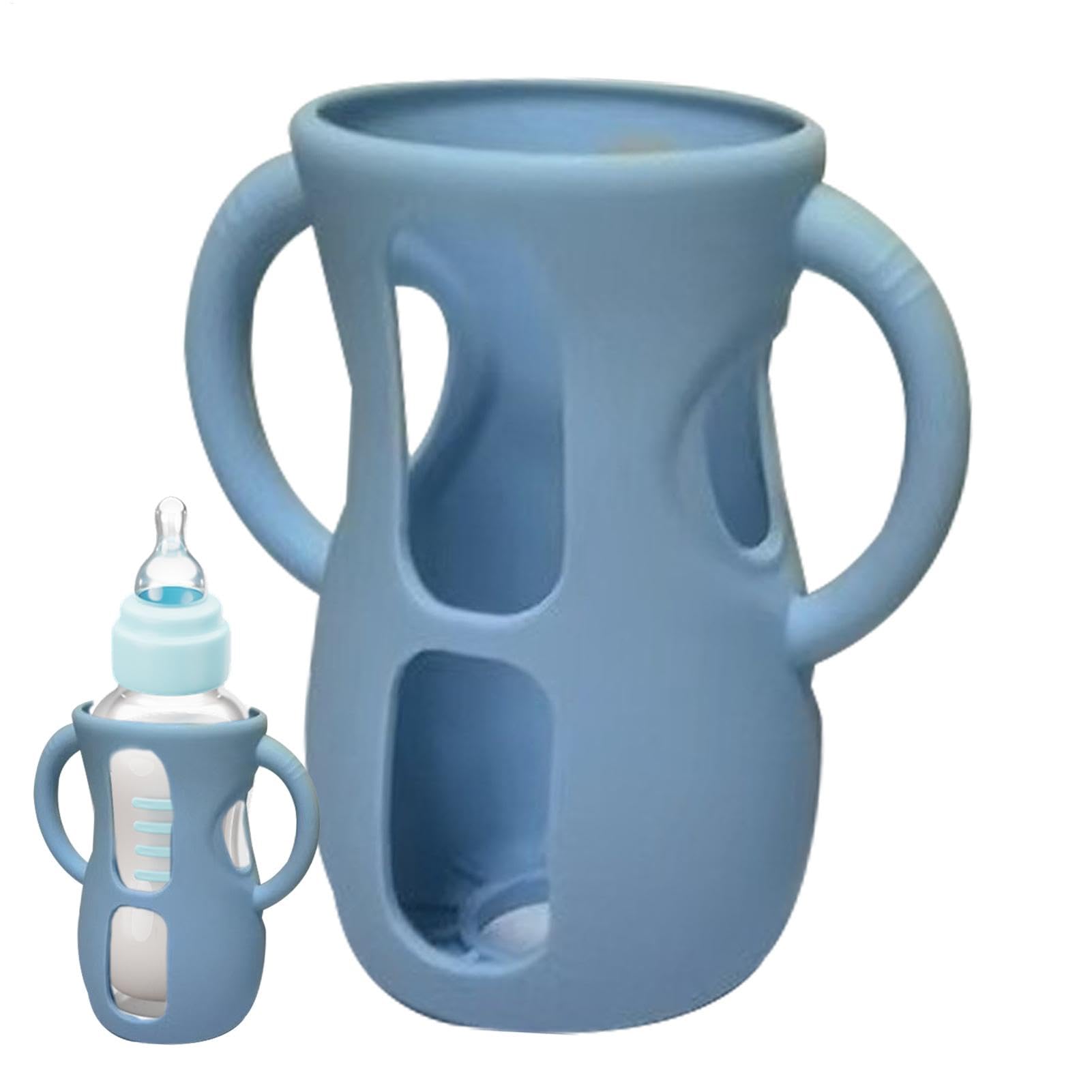 Glas-Babyflaschen-Silikonhülle, Silikon-Flaschenhülle für Glasflaschen | Stillflaschenhülle mit Griffen - Bruchsicherer Flaschenhalter, sturzsichere und stoßfeste Hülle, spülmaschinenfest