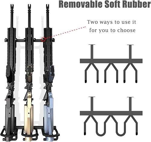 Miniatura 3 de SUMING Bastidores para pistolas de pared, soporte vertical para rifle de 2 x 3 con ranura para pistola de montaje en pared para almacenamiento de