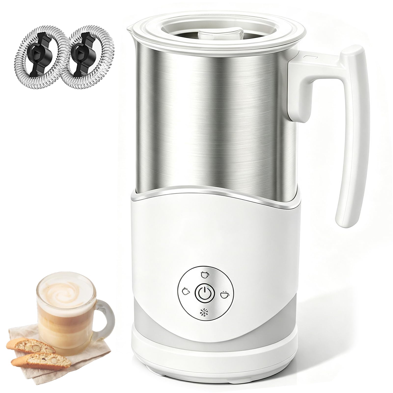 Espumador de leche para cappuccino y café latte en casa con revestimiento antiadherente