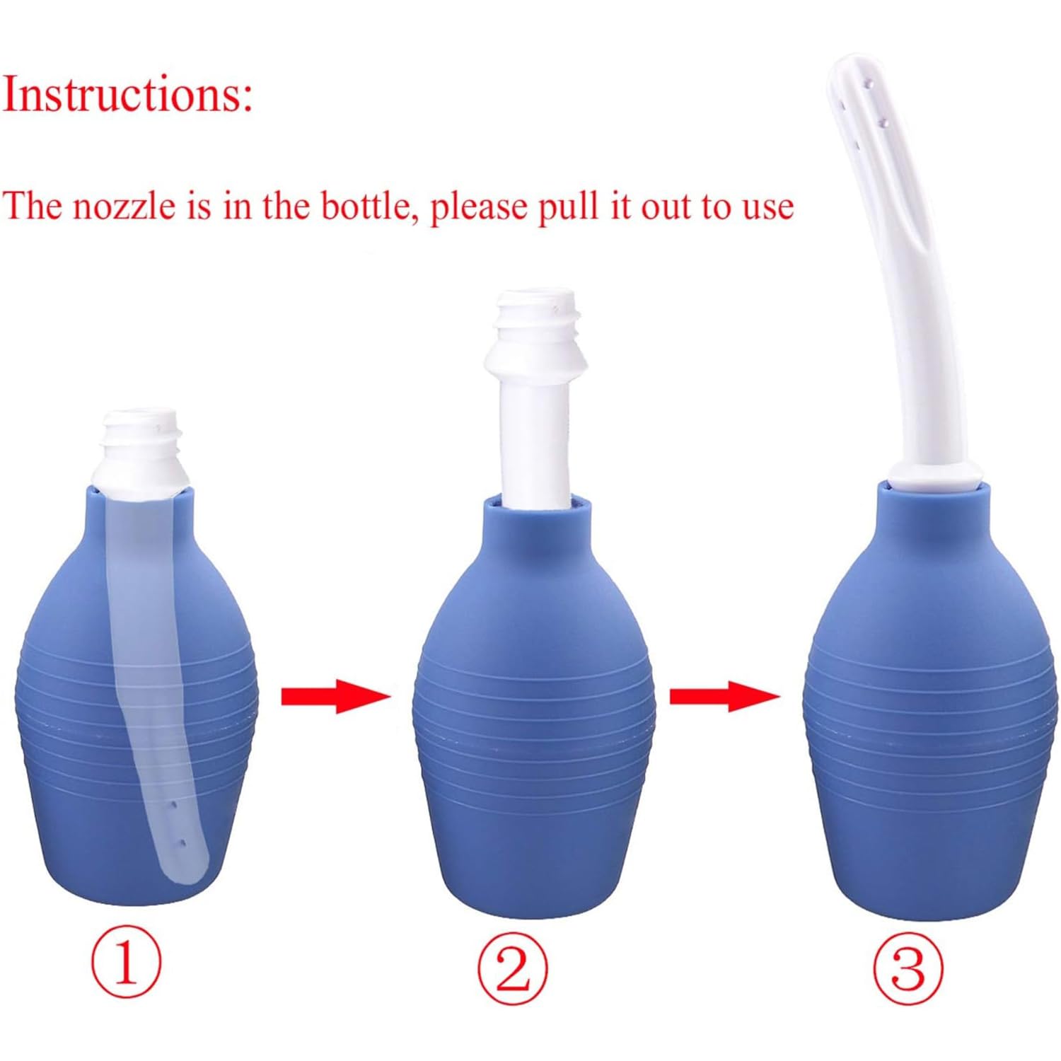 Enema Bulb Anal Douche for Men & Women - Reusable Colon Cleansing Enema Cleaner for Water/Coffee Enema, Detox & Constipation Relief, Personal Health Care (Blue)