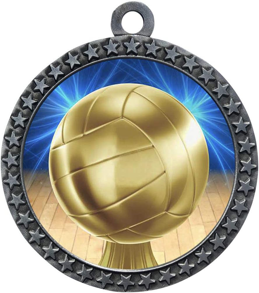 Express Medals Various Styles 1 to 50 Pack Gold Color 2.5 Inch Volleyball Medals Trophy Award with Neck Ribbon Medal Trophies Gift Prize Tournament Champion Team 1st Place D212D45