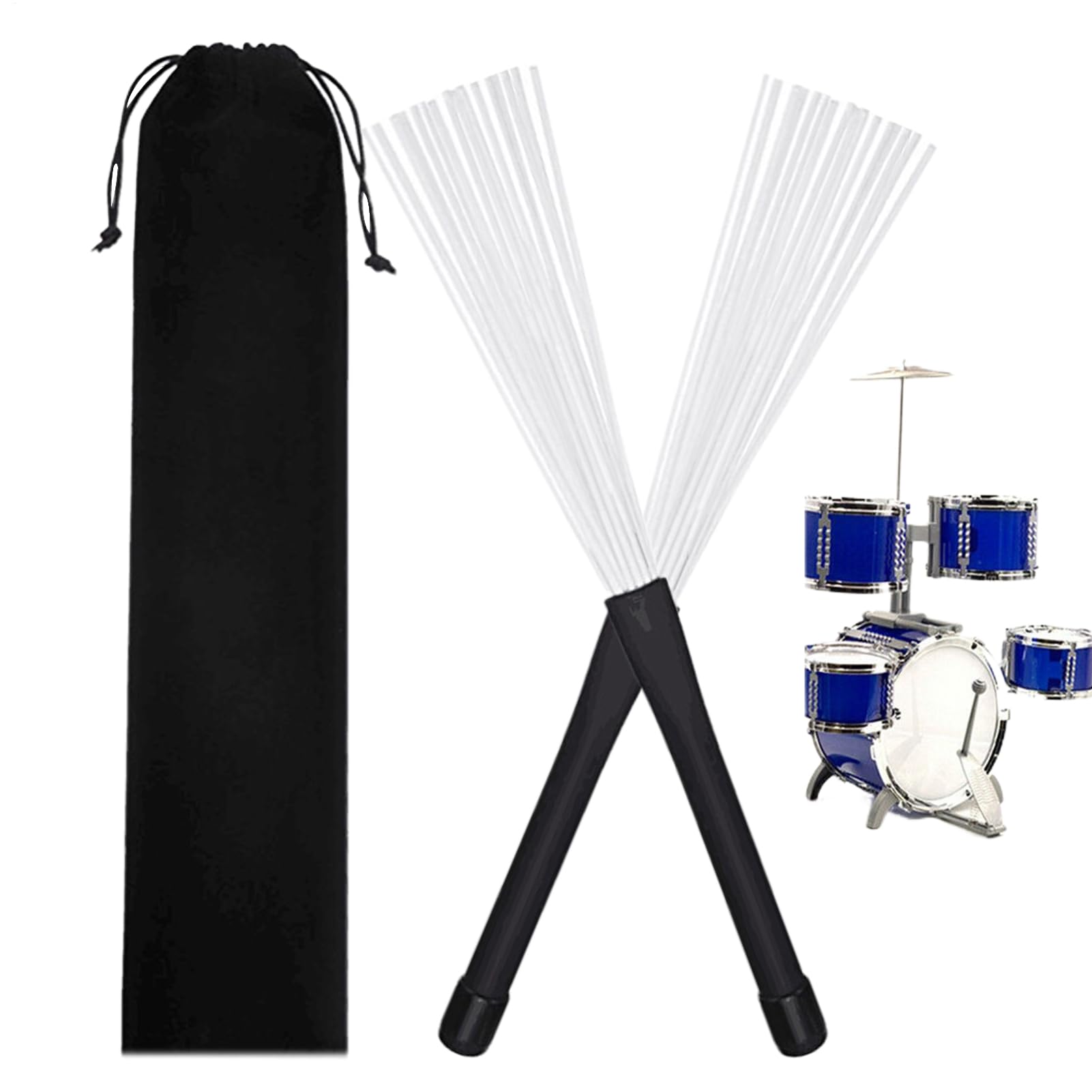 Drum Wire Brushes, Wire Brush Set Of Heavy Duty, Retractable 2 x Drum Instrument Playing Wire Brushes, Beginners Professionals Musical Instrument Accessories For Concert, Performance