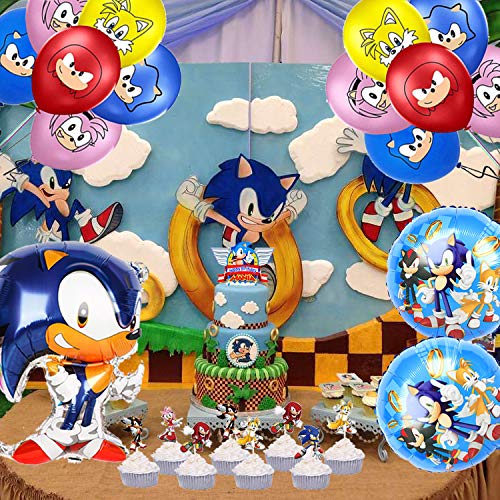 PartyGO 110PCS Sonic Party Supplies, Sonic the Hedgehog Birthday Party