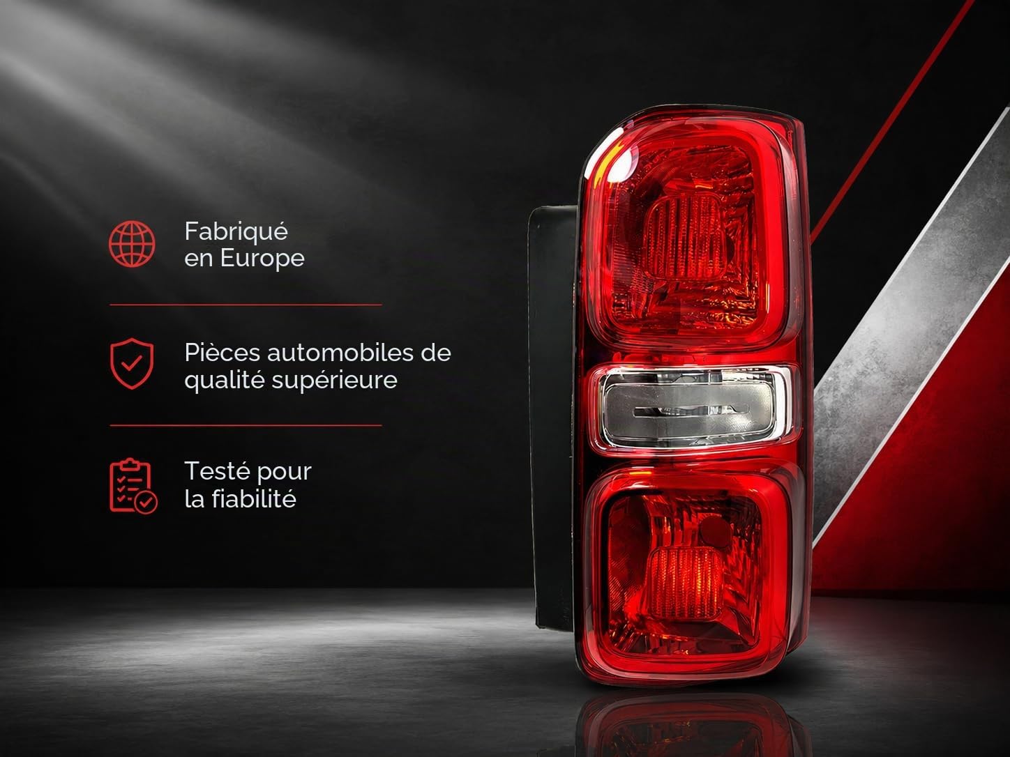 Feu Arrière Droit Compatible avec Peugeot Expert Traveller 2016+ Citroen Jumpy Dispatch SpaceTourer 2016+ Toyota Proace 2016+ Opel Zafira Life Vivaro 2019+ Fiat Scudo 2022+ 9808243080