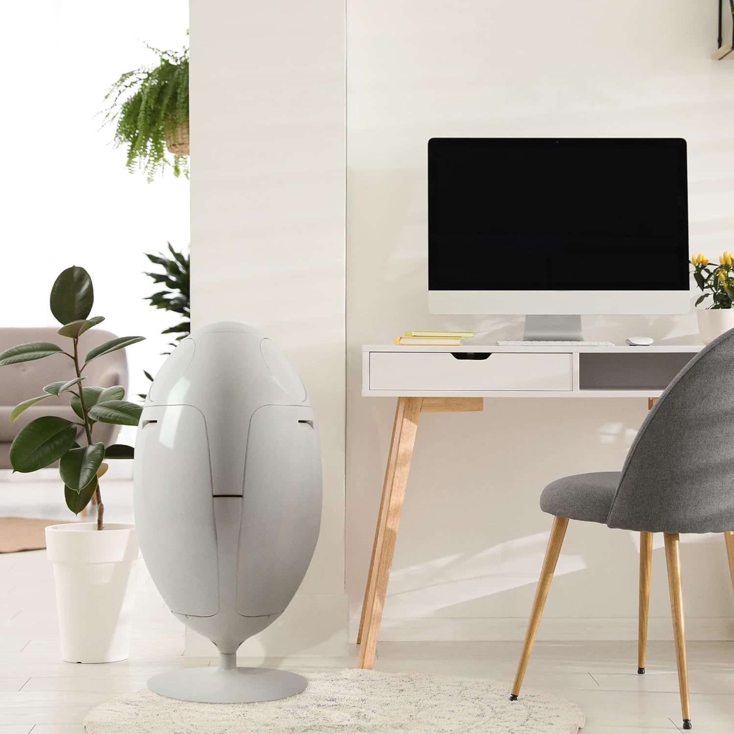 SoldiDesign Ovetto Poubelle de Recyclage 54L 3 x 18L Système de tri sélectif Blanc