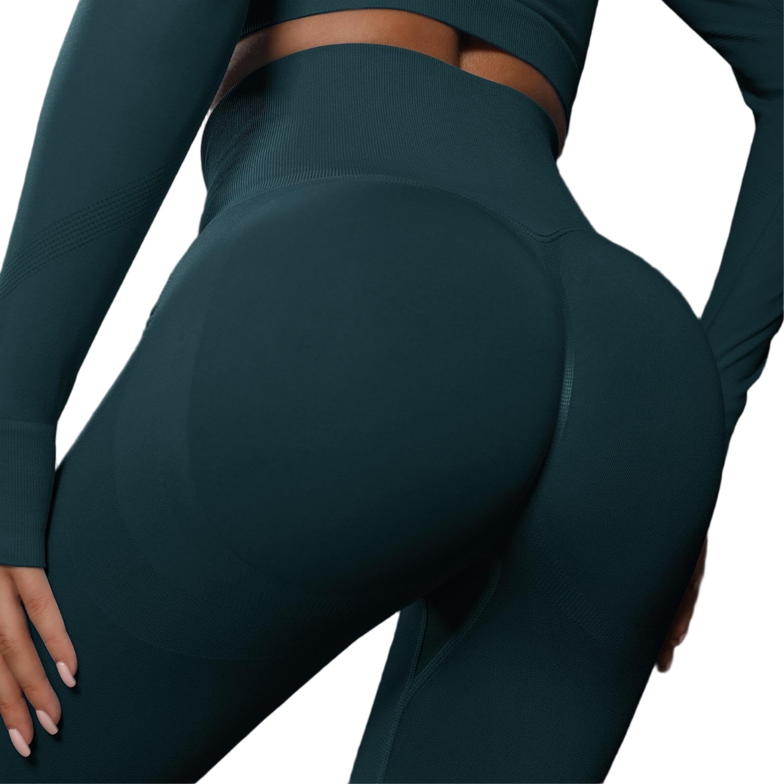 ANTTK Bezszwowe spodnie do jogi z wysokim stanem dla kobiet, podnoszące pośladki, legginsy gimnastyczne z kieszeniami, kontrola brzucha, sportowe legginsy Capri, odporne na przysiady, legginsy
