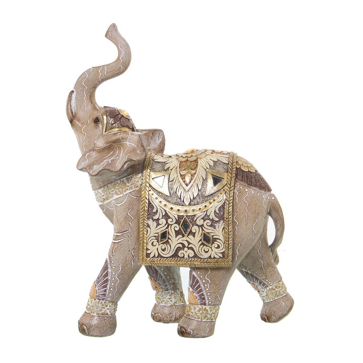 Alexandra House Living Figura Decorativa Dorado Plástico Elefante 12 x 22 x 27 cm