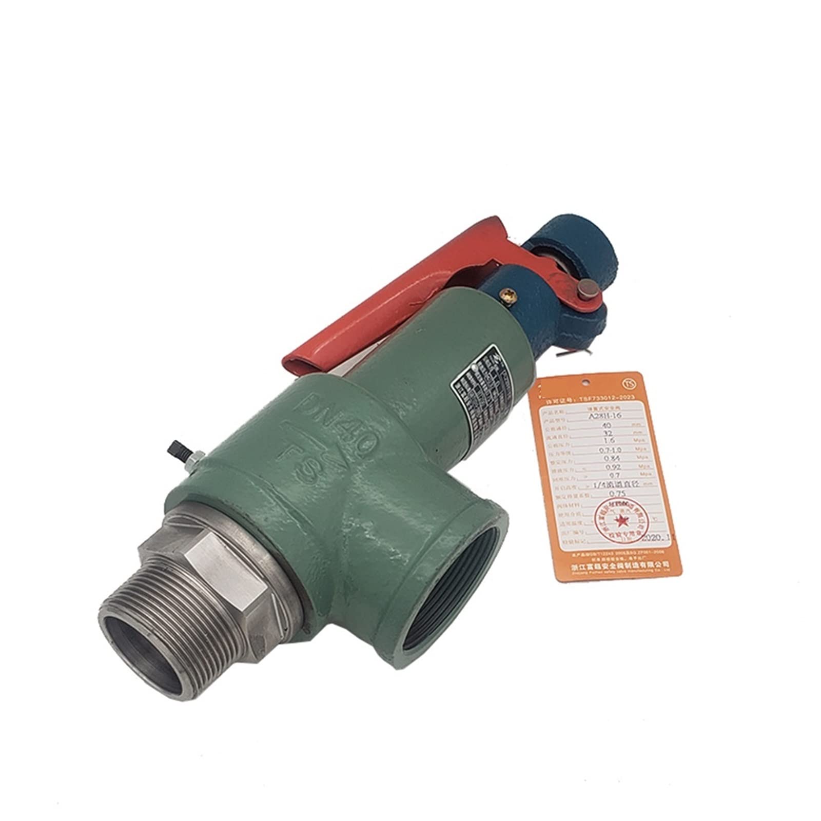 Soupape à ressort A28H-16 soupape de décharge DN15/DN20/DN25 5bar/8bar/10bar for compresseur d'air à vis A28W-16T 1 pièces (Size : 1inch, Color : 1.3Mpa)