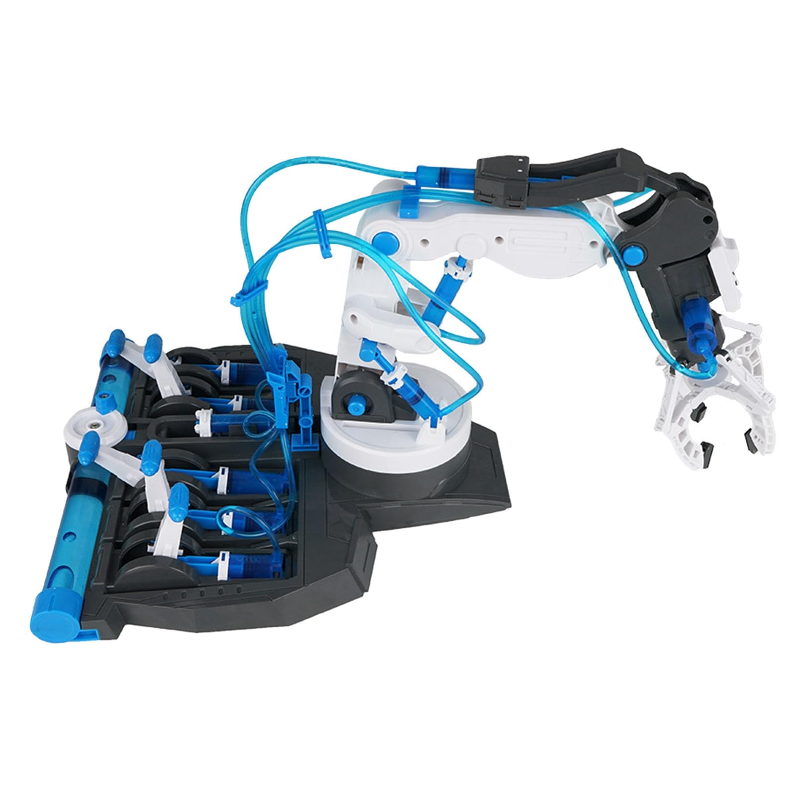 TARSHYRY DIY Zestaw do Montażu Hydraulicznego Ramienia Robota dla Dzieci Edukacyjna Mechaniczna Zabawka do Eksperymentów Naukowych (101 niebieski)