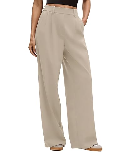 LASLULU Womens Yoga Dress Pants Casual Wide Leg Stretchy Office