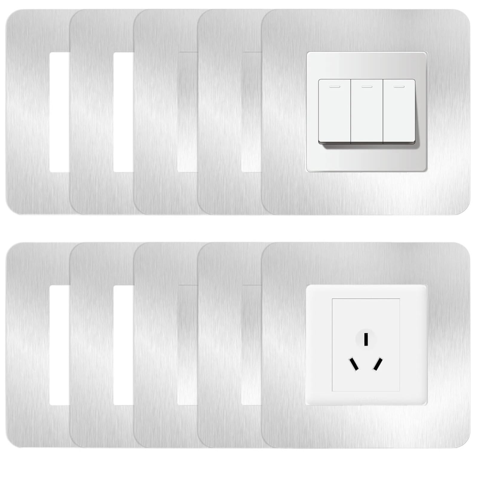 10 Stück Lichtschalter-Abdeckplatten, dekorative Lichtschalter-Surround-Abdeckung, Lichtschalter-Surround-Aufkleber Für Wohnzimmer