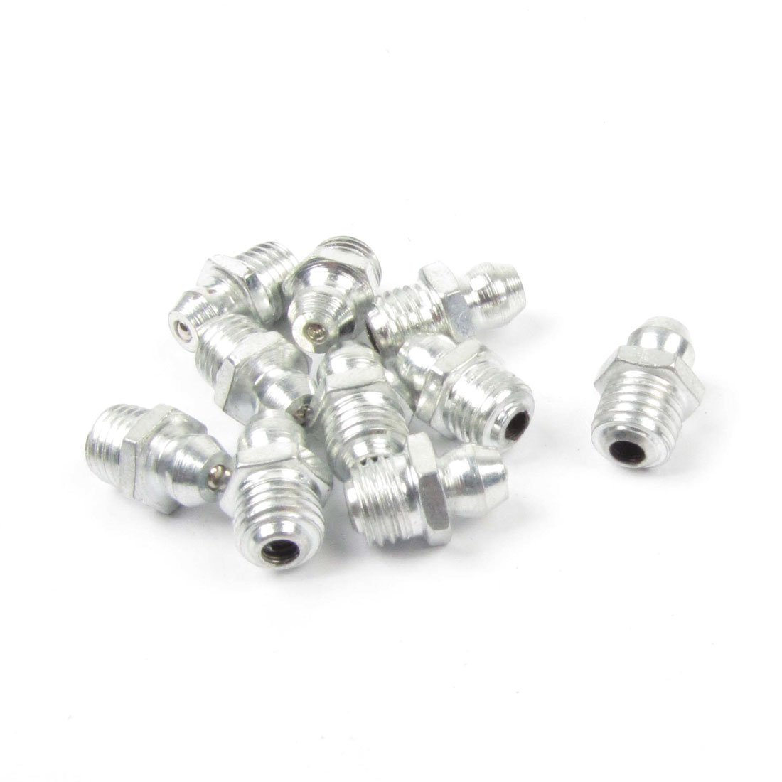 Uxcell Men's Silver Sourcingmap 8Mm X 1Mm Thread Straight Hydraulic Grease Nipples 10Pcs