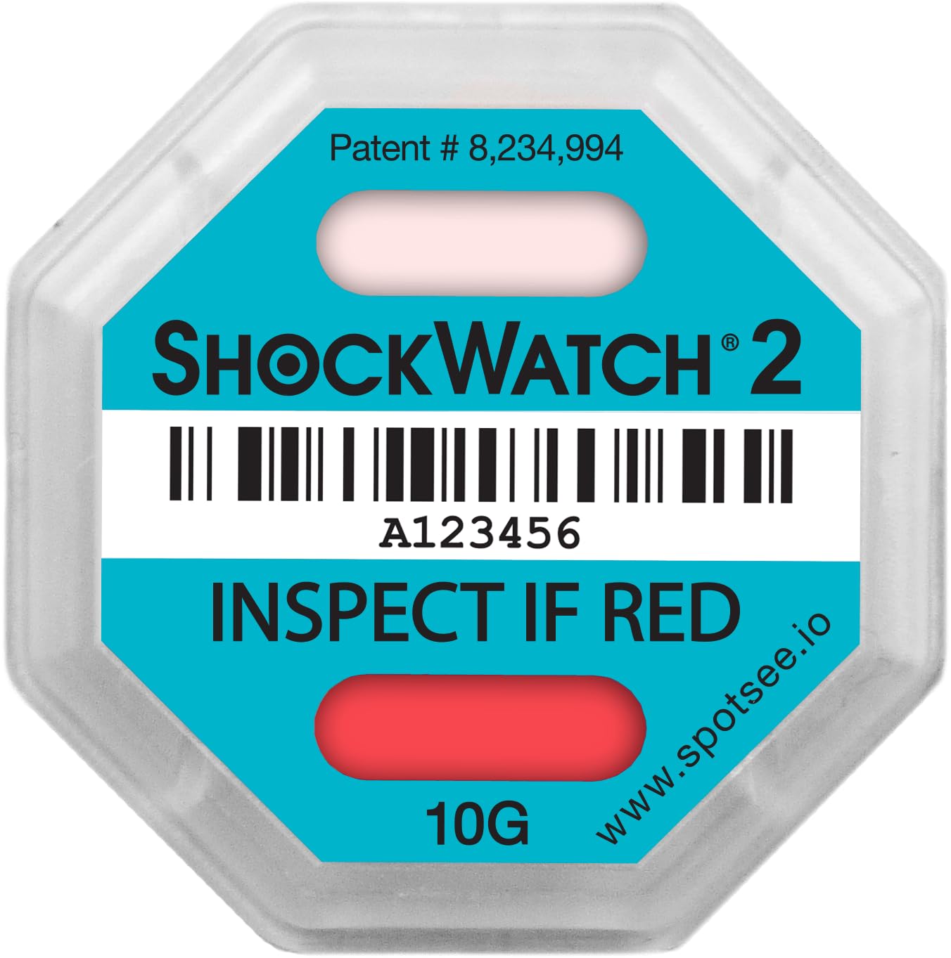ShockWatch 2 Indicatore di impatto, confezione da 100, 10G Teal, antimanomissione indicatore di danni da urti
