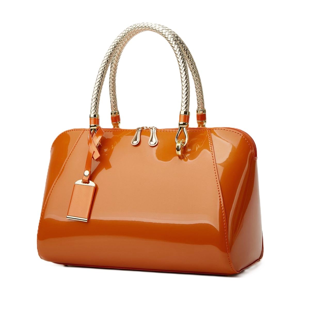 Gloosy versatile patent women's bags, texture and personality, portable Handbag, crossbody bag(ORANGE)-image-45