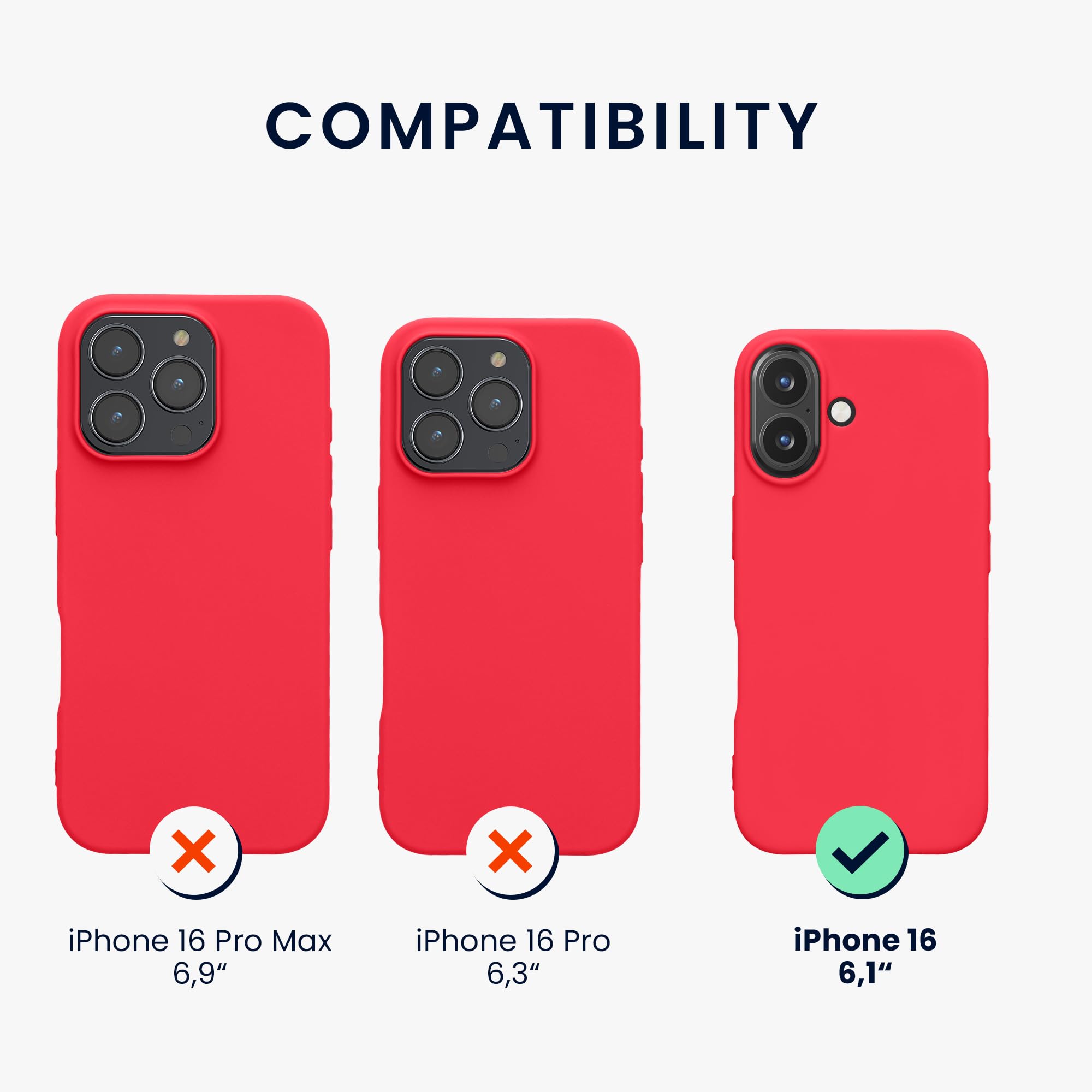 kwmobile Case for Apple iPhone 16 Case - Soft Cover - Shockproof TPU Material - Wireless Charging - Neon Pink - Image 2