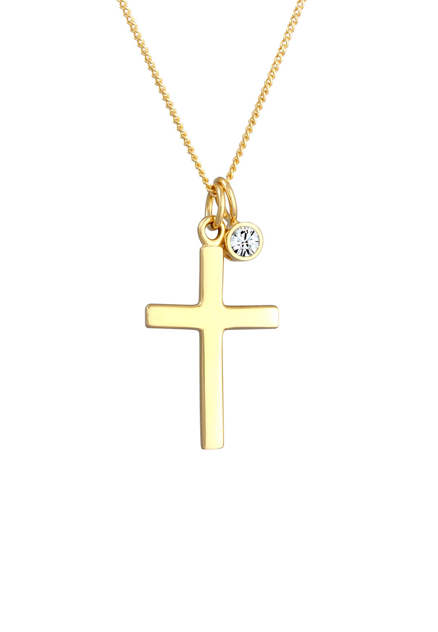 Elli Halskette Damen Kreuz Anhänger Religion Zeitlos mit Kristall aus