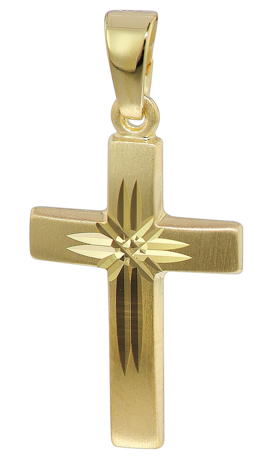 trendor Kreuz-Anhänger 333 Gold 19 mm 35743 | Damen Kettenanhänger aus Gold, modischer Kreuzanhänger, zeitlose Geschenkidee, zauberhafter Schmuck aus Echtgold