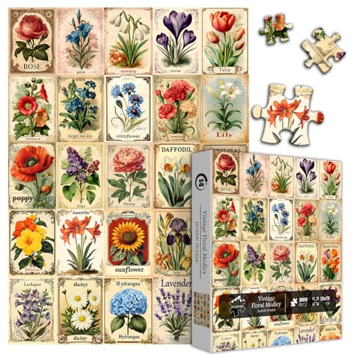 Rompecabezas Floral Vintage Plantas 14+ Anos miniatura 2