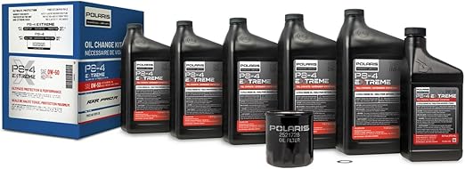 Polaris Oil Change Kit for RZR Pro R Models with ProStar Fury 2.0 Engine, Includes 5.5 Quarts of PS-4 EXTREME 0W-50 Full Synthetic Oil, 1 Oil Filter, 1 Washer, for Off Road SxS - 2890881