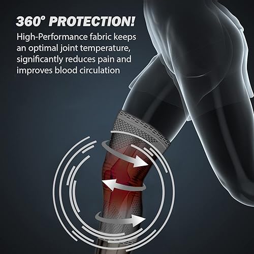 Vista 19 de POWERLIX Rodillera de compresión (par) – La mejor rodillera para el dolor de rodilla para hombres y mujeres – Soporte de rodilla para correr