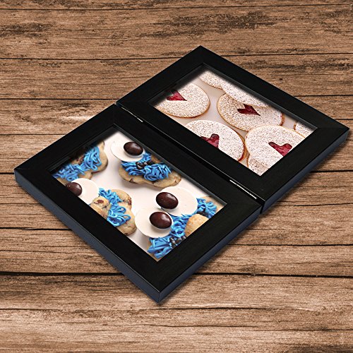 Giftgarden 3.5X5 Double Picture Frame With Clear Glass Display 3.5 By 5 Photo, Hinged Folding Frames For Tabletop, Black #TOP2
